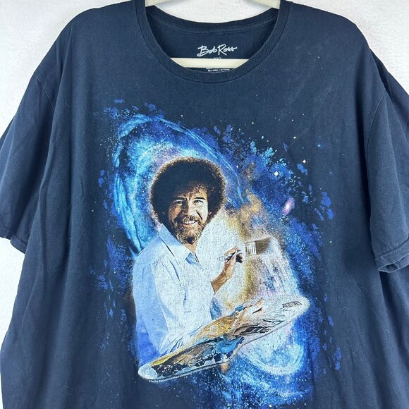Bob Ross Graphic Tee Mens Size 3XL Galactic Painter Art Happy Tree Grunge Worn - Picture 2 of 9